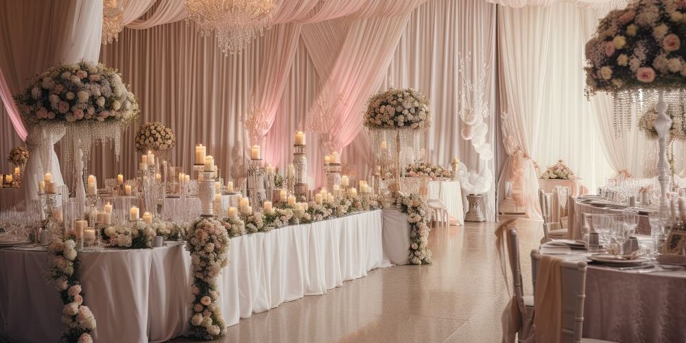 Banquet table decorated with flowers and candles in Sydney
